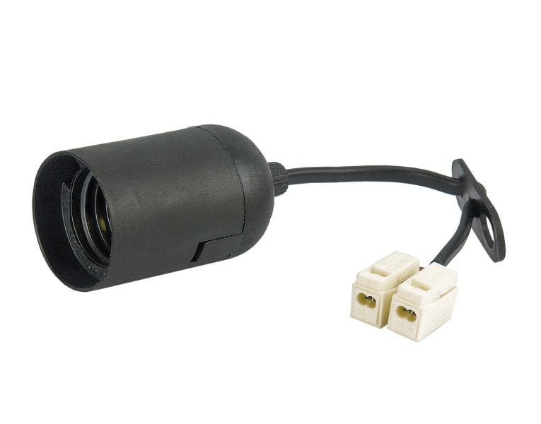 SCHAUM - Baustellenfassung E27 mit 2 Leuchten-Anschlußklemmen, Thermoplast (2-tlg)