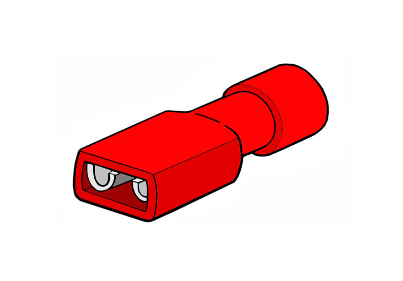 HOUBEN - Flachsteckhülsen, vollisoliert, rot 0,5 - 1,5qmm, 4,8x0,5 VE 100, halogenfrei