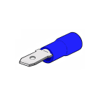 HOUBEN - Flachstecker, isoliert, blau 1,5 - 2,5qmm, 4,8x0,5 VE 100, halogenfrei