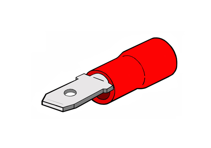 HOUBEN - Flachstecker, isoliert, rot 0,5 - 1,5qmm, 2,8x0,8 VE 100, halogenfrei