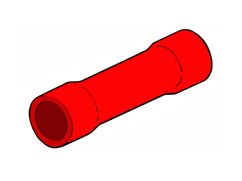 HOUBEN - Stoßverbinder, isoliert, rot 0,5 - 1,5qmm VE 100, halogenfrei