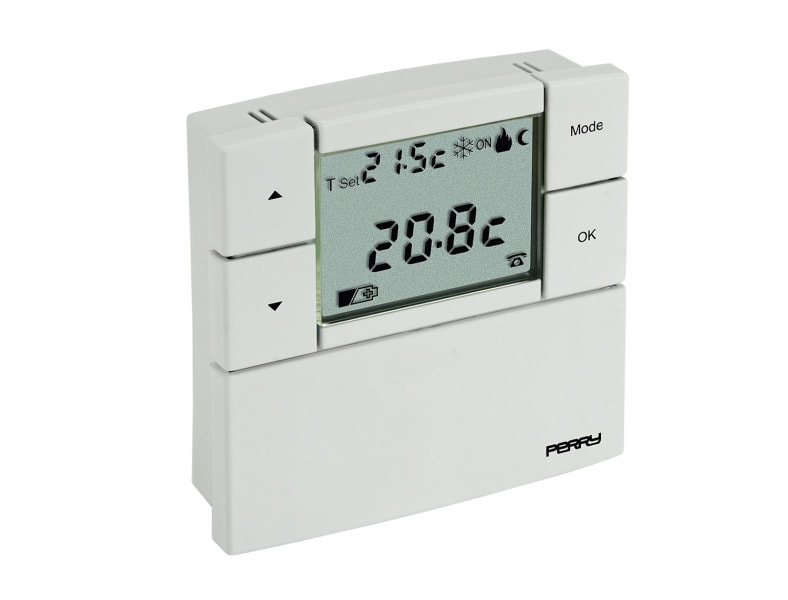 PERRY - Digitaler Raumthermostat Serie ZEFIRO 80x80, Farbe weiss 230V
