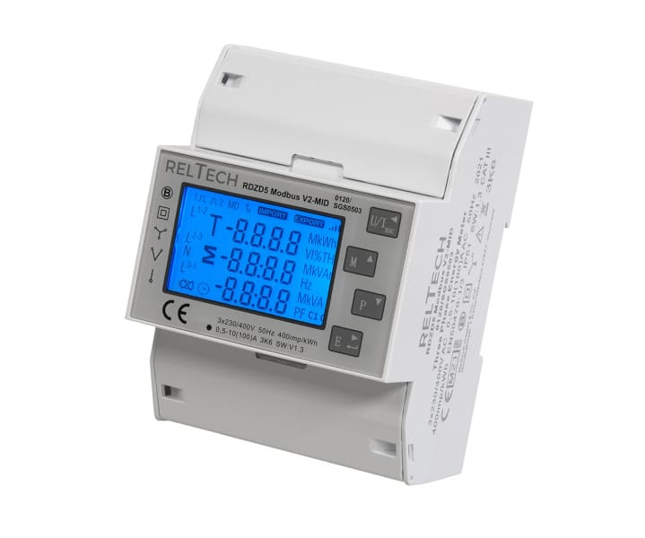 RELTECH - Drehstromzähler digital, MID geeicht mit ModBus 100A