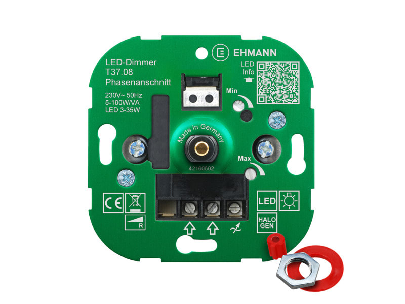 EMZ - LED UP-Phasenanschnitt-Dimmer T37.08, für dimmbare LED-Lampen, Druck-Wechsel-Schalter 100W