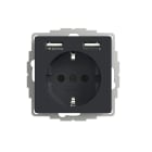 EMZ - 2USB Schutzkontakt-Steckdose inCharge Pro 55, 2,4 A, 12W, anthrazit matt