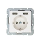 EMZ - 2USB Schutzkontakt-Steckdose inCharge Pro 55, 2,4 A, 12W, reinweiß glänzend