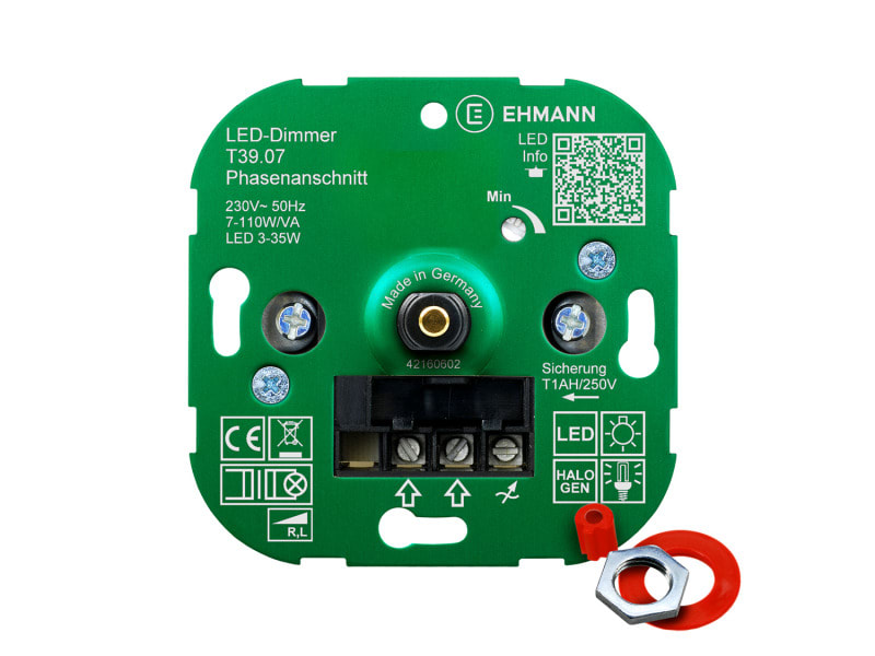 EMZ - LED UP-Phasenanschnitt-Dimmer T39.07, für dimmbare LED-Lampen, Druck-Wechsel-Schalter 110W