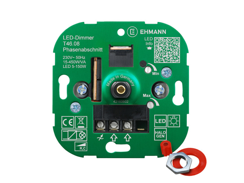 EMZ - LED UP-Phasenabschnitt-Dimmer T46.08, für dimmbare LED-Lampen, Druck-Wechsel-Schalter 450W