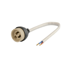 SCHAUM - HV-Halogenfassung GZ10/GU10, 230V, doppelt isolierter Anschlussl. 1x0.75qmm, L: ca.200mm