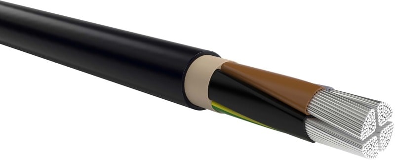 KABEL-LEITUNGEN - PVC-isolierte Kabel mit Aluminiumleiter E-AYY 4X120 SM BD SW Eca