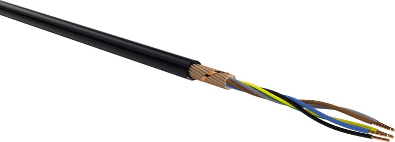 KABEL-LEITUNGEN - PVC-isolierte Kabel mit konzentrischem Leiter Schirmquerschnitt 16 mm² E-YCY 5X6 RE/16 SW