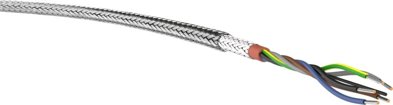 KABEL-LEITUNGEN - Silikon-Schlauchleitung mit Stahldrahtgeflecht und Glasseidengeflecht SIHFP-J 5X2,5 RTBR