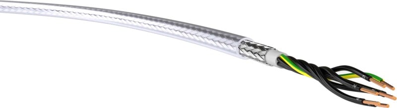 KABEL-LEITUNGEN - PVC-Steuerleitung mit Stahldrahtgeflecht YSLYQY 7X0,75 TRANSP