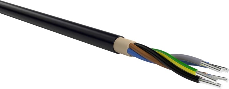 KABEL-LEITUNGEN - PVC-isolierte Kabel mit Aluminiumleiter E-AYY 4X16 RE FM SW Eca