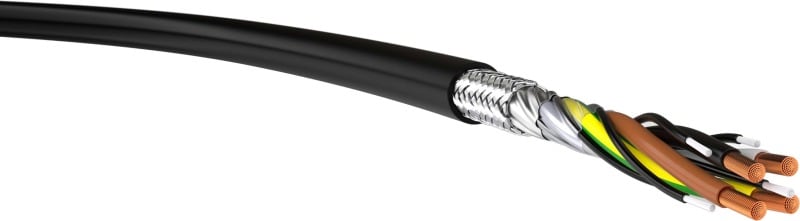 KABEL-LEITUNGEN - EMV-Motoranschlußleitung mit Kupferabschirmung 2YSLCYK 4X95 SW