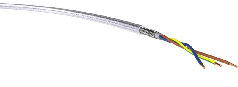 KABEL-LEITUNGEN - PVC-Steuerleitung mit Stahldrahtgeflecht YSLYQY 3X2,5 TRANSP