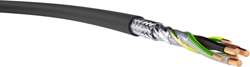 KABEL-LEITUNGEN - EMV-Motoranschlußleitung mit Kupferabschirmung 2YSLCYK 3x2,5+3G0,5 SW
