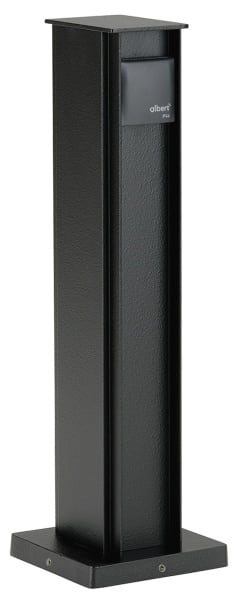 ALBERT - Steckdosensäule, 2-fach, Alu. schwarz