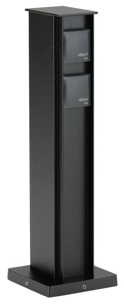 ALBERT - Steckdosensäule, 4-fach, Alu, schwarz