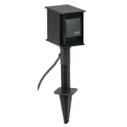 ALBERT - Steckdosenspieß, 2-fach, Aluminium, schwarz, IP 44