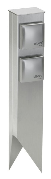 ALBERT - Steckdosenspieß, 2-fach, Edelstahl, IP 44