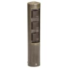 ALBERT - Steckdosensäule, 3-fach, Aluminium, braun-messing, IP 44