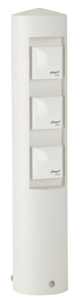 ALBERT - Steckdosensäule, 3-fach, Aluminium, weiß, IP 44