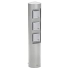 ALBERT - Steckdosensäule, 3-fach, Aluminium, silber, IP 44