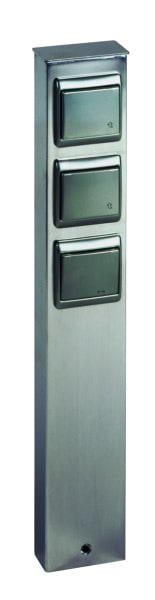 ALBERT - Steckdosensäule Typ Nr. 2107 - 3-fach, Edelstahl