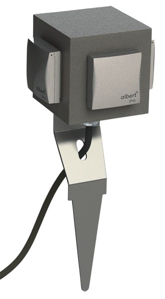 ALBERT - Steckdosenspieß Typ Nr. 4414 - Farbe: anthrazit/silber, 4-fach Bestückung
