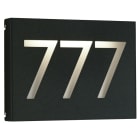 ALBERT - Hausnummernleuchte Typ Nr. 6005 - Edelstahl lackiert Farbe schwarz, 3-stellig, m