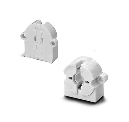 HOUBEN - Einbaufassung,G13,PBT GF,weiß 500V/2A/T130,Dicke 13mm,Löcher M3