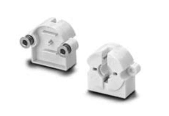 HOUBEN - Einbaufassung,G13,PC,weiß 500V/2A/T130,Dicke 13mm,gefedert