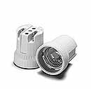 HOUBEN - Fassung,E27,Porzellan,weiß einteilig,250V/4A/T270,Löcher M4