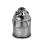 HOUBEN - Fassung,E27,Stahl,vermessingt M10x1 Nippelgewinde,Glattmantel Isolierring PPS