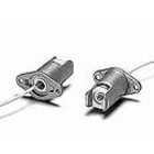 HOUBEN - Fassung,R7s,Aluminium 250V/10A/T300,PTFE-Leitung 350mm Durchgangslöcher M3