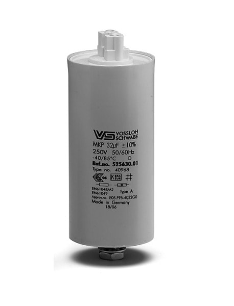 HOUBEN - Kondensator,Kunststoff,weiß Typ A,Kapazität 18,0 µF,250V,50/60Hz Typ 41000
