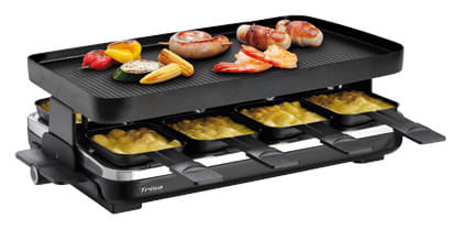 TRISA - Raclette 1500W 8Pfännchen besch. eckig schwarz