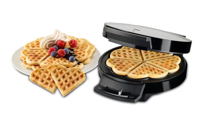TRISA - Waffeleisen Herzform 1000W antihaft stufenlos schwarz