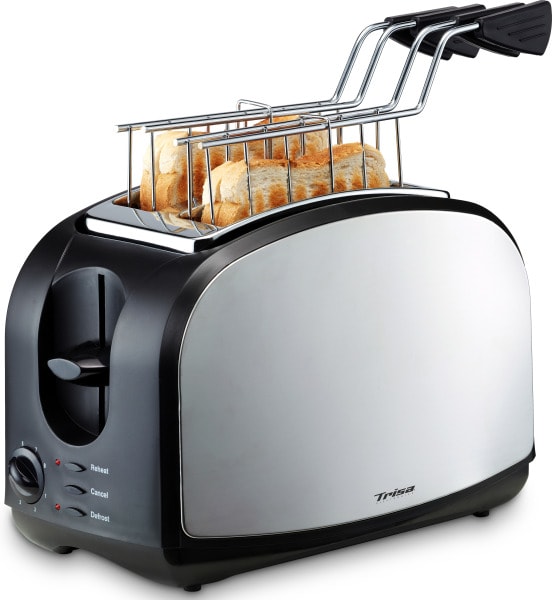 TRISA - Toaster 2Scheiben 600W Zangen 8St. schwarz-silber