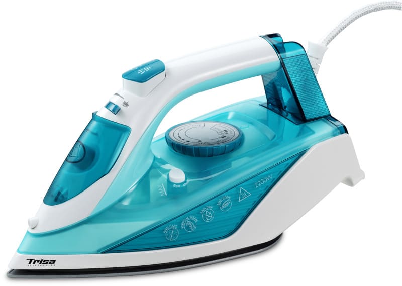 TRISA - Bügeleisen 2200W Keramik-Sohle türkis-weiß