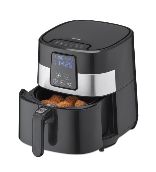 TRISA - Heißluftfritteuse 1300W 3L 60minTimer LED-Disp. 80-200G sw-si