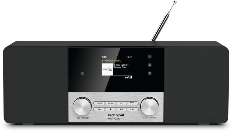 TECHNISAT - Radio 2x10W UKW DAB+ RDS BT Wecker Sleept. dimmbar sw-si