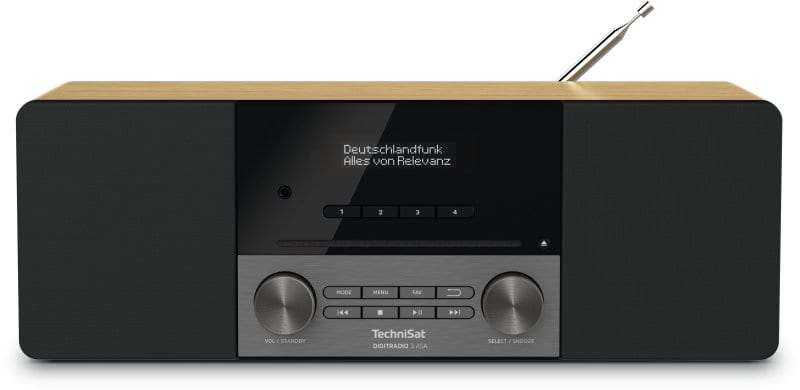 TECHNISAT - Radio 2x10W UKW/DAB+ RDS CD MP3 BT ASA Weck-/Sleept. Ladef. FB eiche