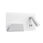 SLV - SOMNILA SPOT Indoor LED Wandaufbauleuchte 3000K weiss Version links inkl. USB Anschluss