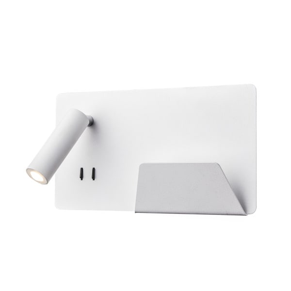SLV - SOMNILA SPOT Indoor LED Wandaufbauleuchte 3000K weiss Version rechts inkl. USB Anschluss
