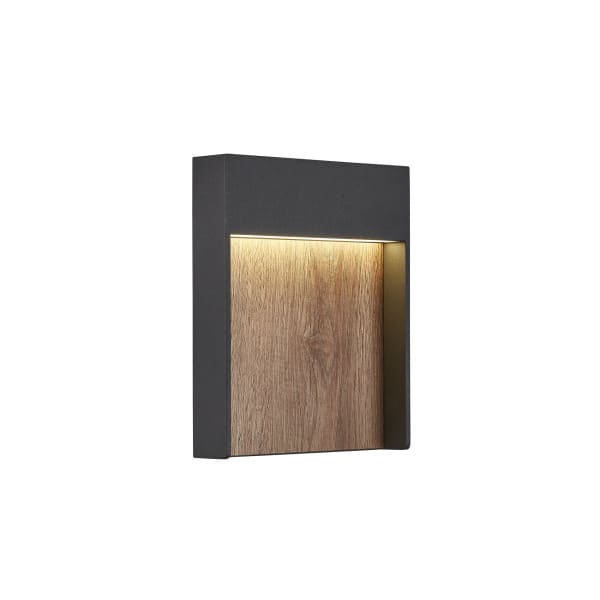 SLV - FLATT Outdoor LED Wandaufbauleuchte CCT 3000/4000K IP65 anthrazit/braun