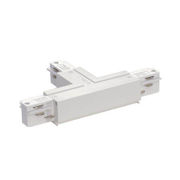 SLV - EUTRAC T-Verbinder mit Einspeisemöglichkeit, Erde rechts, verkehrsweiss