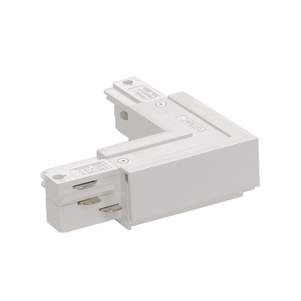 SLV - EUTRAC L-Verbinder mit Einspeisemöglichkeit, Erde aussen, verkehrsweiss