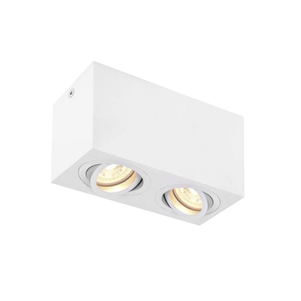 SLV - TRILEDO Double, Indoor Deckenaufbauleuchte, QPAR51, weiss, max 10W